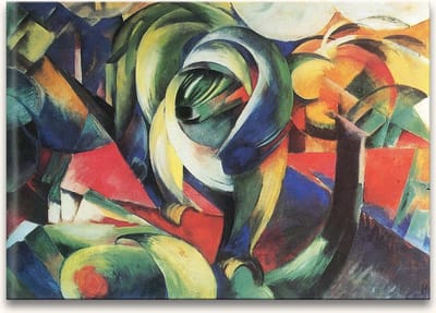 Handgeschilderd olieverfschilderij - olieverf op canvas - Franz Marc 'De Mandrill'