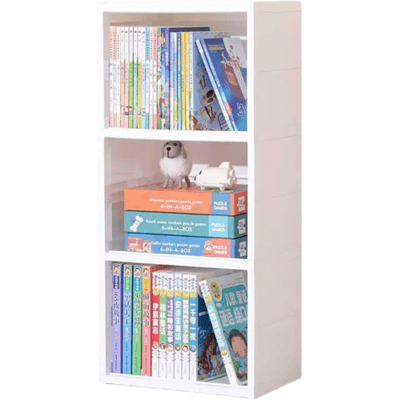 Jingzao Kinderboekenkast Magic Cube - Wit - 3 Lagen - 81 x 36 x 26 cm - Modulair & Verstelbaar - Kunststof