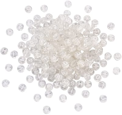 Letterkralen van acryl, 7 mm, platte, ronde A-Z-letterkralen, plastic spacer-kralen met witte letters voor het maken van sieraden of armbanden