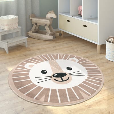 Paco Home Kindervloerkleed Vloerkleed Kinderkamer Meisjes Jongens Maan Koala Leeuwenkop 80 cm Rund
