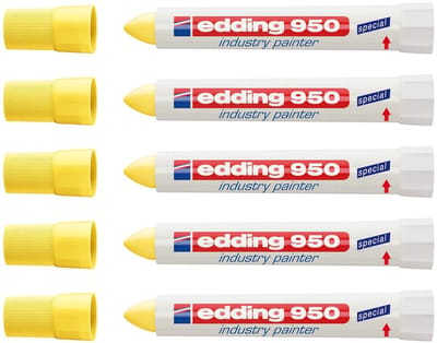 Industriële Marker - Permanente Stift - Duurzaam Markeren - Sterk Dekkende Pasta - 10 mm Lijndikte - Geel