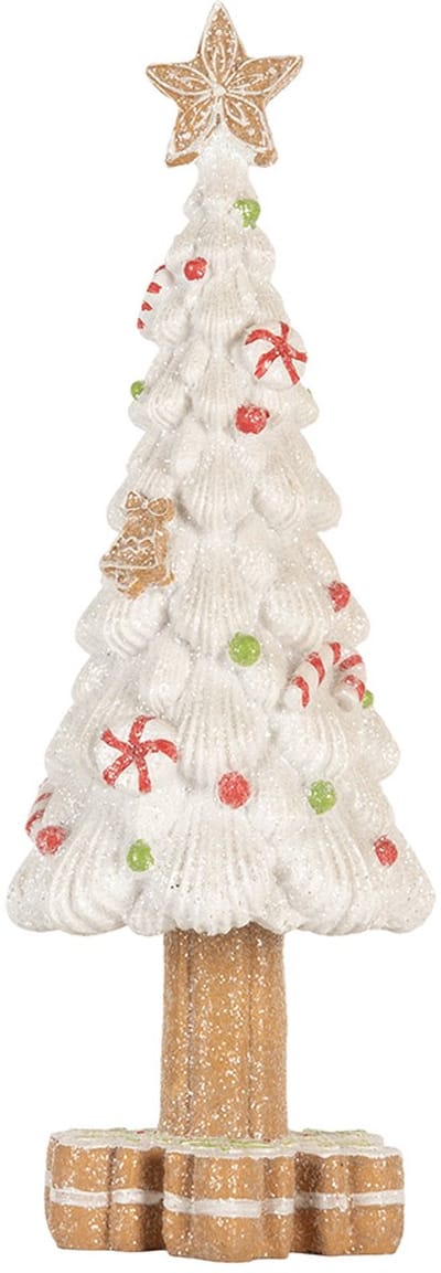 Clayre & Eef Kerstdecoratie Kerstboom Ø 12x33 cm Wit Kunststof