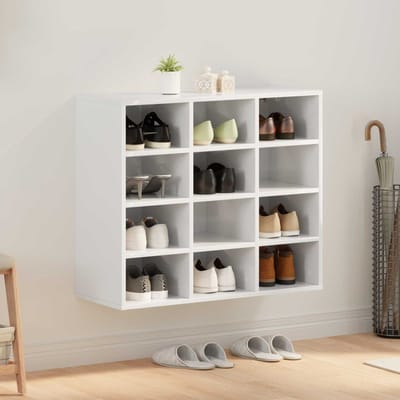 vidaXL - Schoenenkast - 77,5 - x - 30 - x - 67 - cm - Bewerkt - hout - Wit