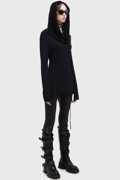 KIHILIST by KILLSTAR - Gothic Trui met capuchon - Infinitum Top - XS tot 4XL - voor Vrouwen - zwart