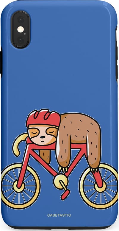 Casetastic hoesje geschikt voor Apple iPhone XS Max - Dubbellaagse bescherming - Lui op reis - Fashion Case - Lavendel