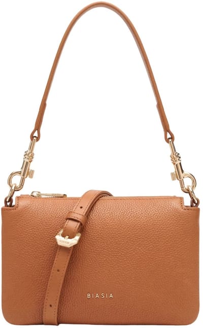 Biasia Feather Small Crossbodytas Kleine Dames - Leer - Cognac