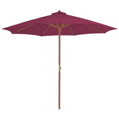 vidaXL - Parasol - met - houten - paal - 300 - cm - bordeauxrood