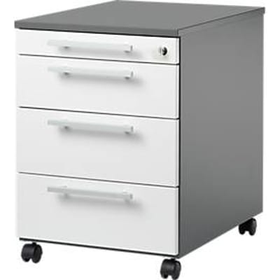 Schäfer Shop  Select Verrijdbaar ladeblok SET UP, afsluitbaar, B 432 x D 580 x H 595 mm, grafiet/wit