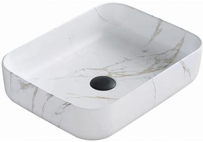 Mexen Carla opzetwastafel 50 x 39 cm, wit steen - 21555091