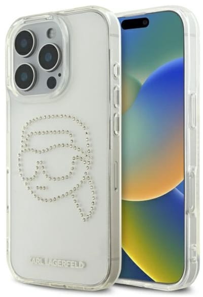 Karl Lagerfeld KLHCP16XHKHDCELT iPhone 16 Pro Max 6.9" transparent hardcase IML Rhinestones Karl Head