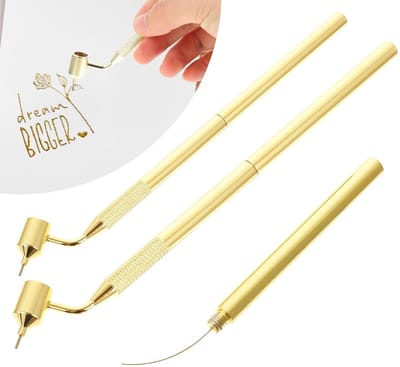 Dailygoods- Verf Applicatorpen 2 Stuks - Vloeibare Schrijver Pen - Fijne Schuine Lijn - Reparatie van Krassen - Goud 0,5 mm/0,7 mm - Hoogwaardig Aluminium - Verfstift