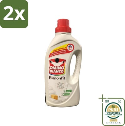 Omino Bianco - Wasmiddel - Geconcentreerd & Krachtig - Witte Was - 37 Wasbeurten - Voordeelverpakking - 2 stuks - Vlekken verwijderen - Waskracht