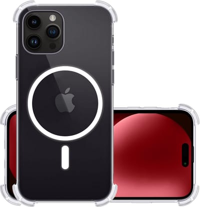 Hoesje - Geschikt voor Apple iPhone 15 Pro - Magsafe Compatible - Sterk & Shockproof - Back Cover - Shock Proof Case - Telefoon Hoes Shockproof - Transparant