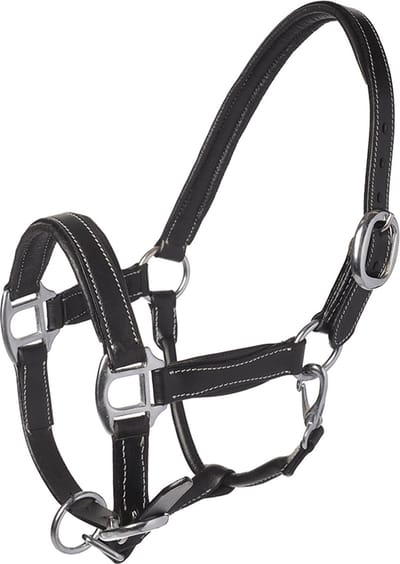 MHS Leren halster Luxury black/silver Mini Jaarling (mt 2)
