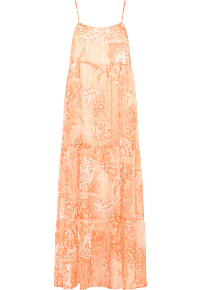 IZIA Maxi jurk Dames Oranje Wit