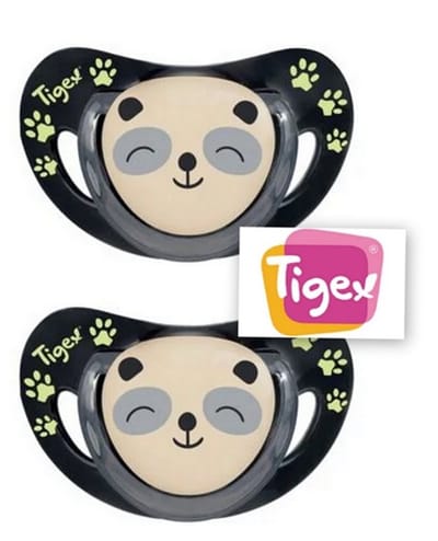 Tigex fopspen, 2 stuks, Smart Night- Physio, panda 0-6 maanden