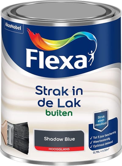 Flexa - Strak In De Lak Buitenlak Hoogglans - Shadow Blue - Mengverf - 750 Ml