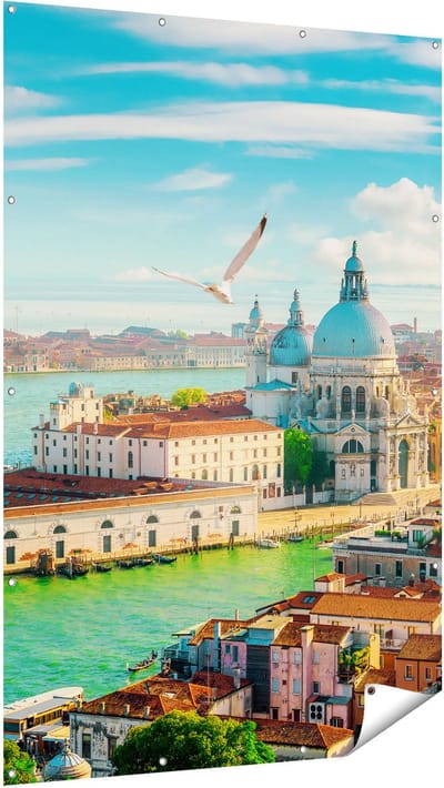 Gards Tuinposter Veneti� Stad vanuit Boven - 120x180 cm - Tuindoek - Tuindecoratie - Wanddecoratie buiten - Tuinschilderij