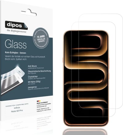 dipos – 2x Pantserfolie geschikt voor Infinix Note 60 Pro | 9H Screenprotector