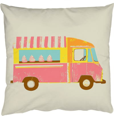 Sierkussens - Kussentjes Woonkamer - 50x50 cm - Ijskar - Retro - Softijsjes - Roze