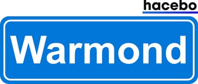Hacebo - Plaatsnaam Sticker - 29x10 CM - Warmond sticker - Verkeersborden sticker - grappige cadeaus - Warmond