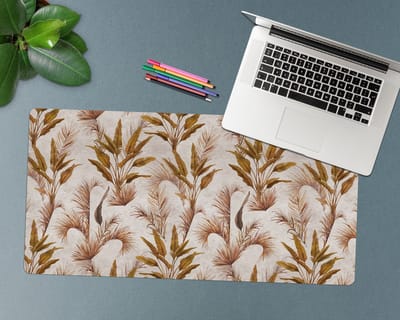 Coloray Bureau Onderlegger - Natuurlijke weelderige vegetatie Bureau Onderlegger XXL - 90 cm x 45 cm - Bruin Bureau Onderlegger - Computer Mat - Bureau Pad - Bureau Mat - Bureaumat