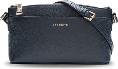 Lazarotti Leren Schoudertas Bologna Leather Crossbody Bag Navy Donkerblauw