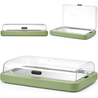 HENDI Koelvitrine GN 1/1 - polypropyleen, rvs, koelelement - 59,3x38,9x14,7 cm - groen - buffet