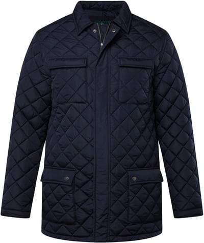 Boston Park - Heren - Gewatteerde jas overhemdkraag - Navy blauw - Maat XL