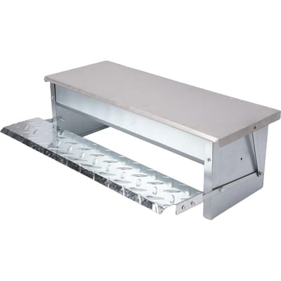 Mangeoire Automatique à Bascule pour Poulets en Acier Inoxydable Métal à Bascule Mangeoire pour Volailles Sans Gaspillage Grande Capacité pour Usage Extérieur