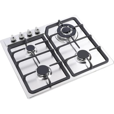 Acier inoxydable 4?Brûleurs Cuisinière à Gaz Gaz Naturel Gaz Propane Intégré ?Dans le poêle pour la cuisine blanc