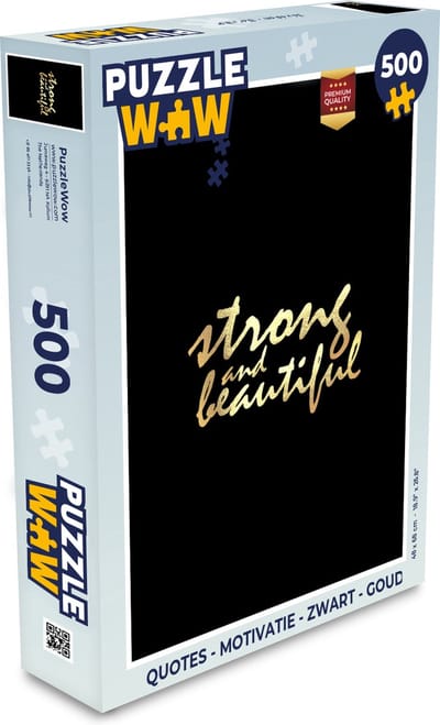 Puzzel Quotes - Motivatie - Zwart - Goud - Legpuzzel - Puzzel 500 stukjes
