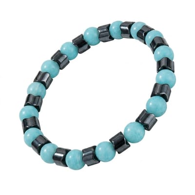 Glow in the dark kralen armband voor heren en dames – zwart met lichtgevende kralen – elastisch – unisex sieradenaccessoire