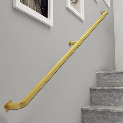 Gouden Trapleuning - Wandsteun Reling - Veiligheid Trappen - Industriële Stijl - 80 cm - Goud