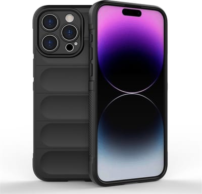 MobyDefend Hoesje - Geschikt voor iPhone 15 Pro Max - TPU Gripcase - Zwart