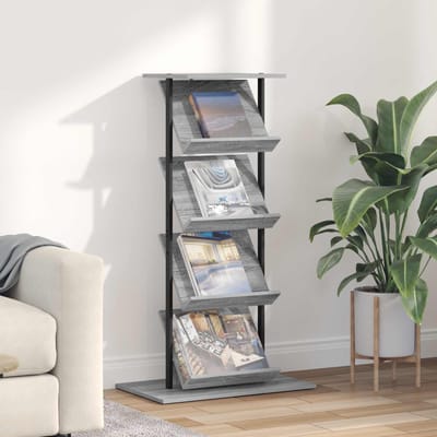 vidaXL - Tijdschriftenrek - Grijs - Sonoma - 68 - x - 40 - x - 123.5 - cm - Bewerkt - hout
