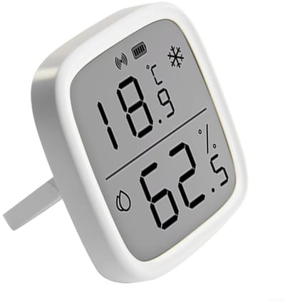 Slimme Temperatuur Vochtigheidssensor - Weerstation Sensor - Binnenklimaat Monitoren - Groot LCD Display - 2.5 inch LCD - Wit