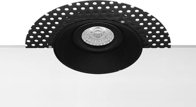 Spot Armatuur GU10 - Pragmi Nivas Pro - GU10 Inbouwspot - Rond - Zwart - Aluminium - Trimless - Kantelbaar - Ø150mm
