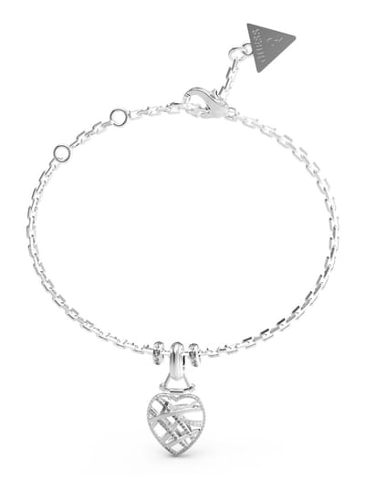 GUESS Armband Heart Cage Heart Bracelet Silver Zilverkleurig