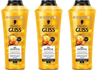 Gliss Kur Shampoo XL – Oil Nutritive 3 x 400 ml Voordeelverpakking