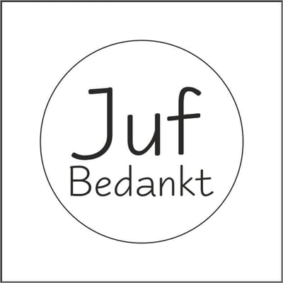 Sticker - "Juf Bedankt" - Etiketten - 47mm Rond - Wit/Zwart - 500 Stuks