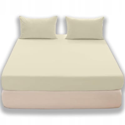 Hoeslaken Jersey 90x200cm Katoen Ecru met Elastiek - Cotton World