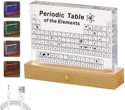 OmGoods - Dailygoody - Periodiek systeem - Echte elementen - Decoratie voor thuis en school - Acryl tafelmodel - Educatief speelgoed - Geschikt voor ...