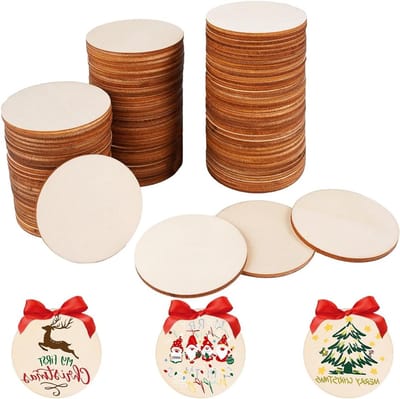 Ronde Houten Schijven van 5cm - Onbehandelde Houten Circles voor DIY Projecten, Decoratie en Ambachten - Perfect voor Bruiloften en Thuisdecoratie
