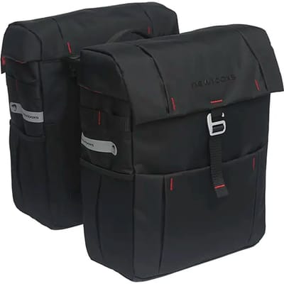 New Looxs Vigo Double - Dubbele Fietstas - Ingebouwde Racktime Adapter - Afneembare Fietstas met Modern Design - 37 Liter - Zwart