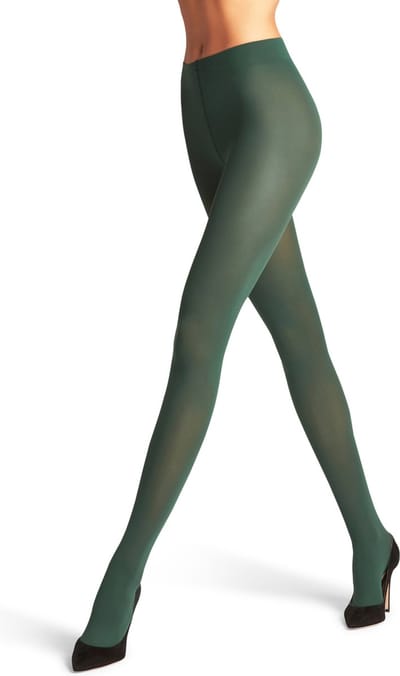 FALKE Pure Matt eenkleurig materiaal ondoorzichtig 50 DEN panty dames groen - maat S