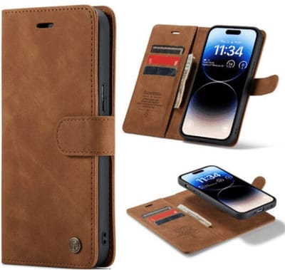 CaseMania - Bookcase 2 in 1 - Geschikt voor - Samsung S25 Ultra - Bruin