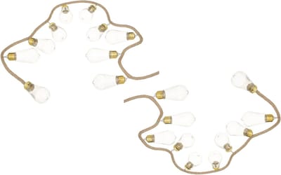 Atmosphera pakket van 2x stuks lichtslingers/lichtsnoeren gloeilampen aan jute touw 165 cm