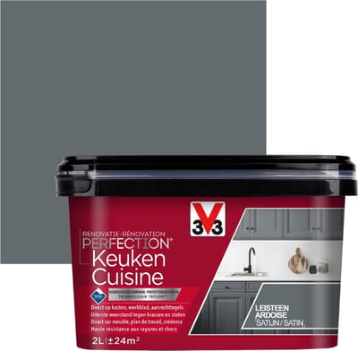 V33 Perfection Keuken - Leisteen - 2 l - Zijdeglans - 12 m²/l - Afwerkingslaag