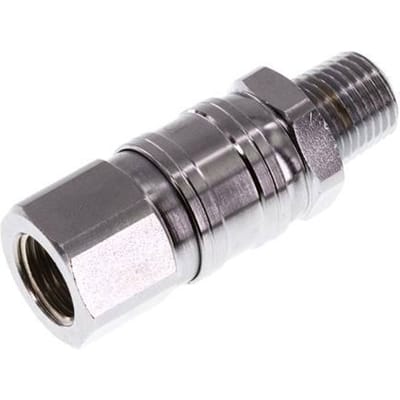 Draaidoorvoer R1/4 '' Buitendraad X G1/4 '' Binnendraad Vernikkeld Staal 15bar Voor Hulpmiddelen